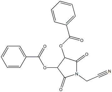 4-(benzoyloxy)-1-(cyanomethyl)-2,5-dioxopyrrolidin-3-yl benzoate Struktur