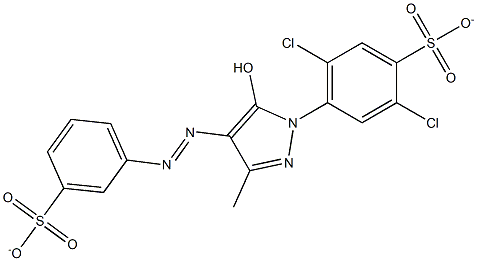 2,5-dichloro-4-{5-hydroxy-3-methyl-4-[(3-sulfonatophenyl)diazenyl]-1H-pyrazol-1-yl}benzenesulfonate Struktur