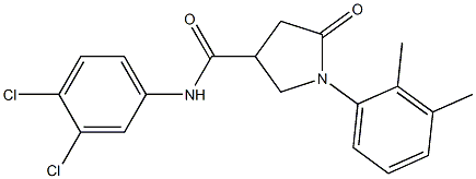 N-(3,4-dichlorophenyl)-1-(2,3-dimethylphenyl)-5-oxo-3-pyrrolidinecarboxamide Struktur