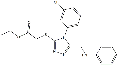 ethyl {[4-(3-chlorophenyl)-5-(4-toluidinomethyl)-4H-1,2,4-triazol-3-yl]sulfanyl}acetate Struktur