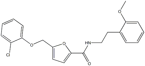 5-[(2-chlorophenoxy)methyl]-N-[2-(2-methoxyphenyl)ethyl]-2-furamide Struktur