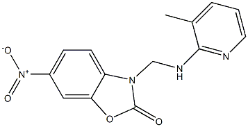 6-nitro-3-{[(3-methyl-2-pyridinyl)amino]methyl}-1,3-benzoxazol-2(3H)-one Struktur