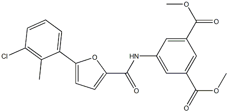 dimethyl 5-{[5-(3-chloro-2-methylphenyl)-2-furoyl]amino}isophthalate Struktur