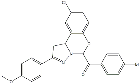 (4-bromophenyl){9-chloro-2-[4-(methyloxy)phenyl]-1,10b-dihydropyrazolo[1,5-c][1,3]benzoxazin-5-yl}methanone Struktur