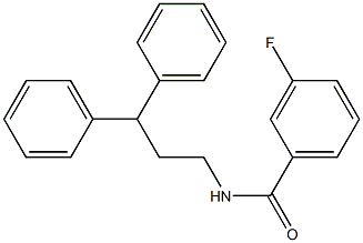 N-(3,3-diphenylpropyl)-3-fluorobenzamide Struktur