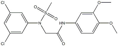 2-[3,5-dichloro(methylsulfonyl)anilino]-N-(3,4-dimethoxyphenyl)acetamide Struktur