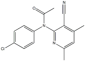 N-(4-chlorophenyl)-N-(3-cyano-4,6-dimethyl-2-pyridinyl)acetamide Struktur