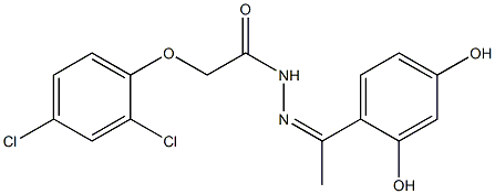 2-(2,4-dichlorophenoxy)-N'-[(Z)-1-(2,4-dihydroxyphenyl)ethylidene]acetohydrazide Struktur