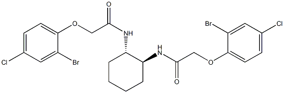 2-(2-bromo-4-chlorophenoxy)-N-((1S,2S)-2-{[2-(2-bromo-4-chlorophenoxy)acetyl]amino}cyclohexyl)acetamide Struktur