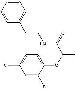 2-(2-bromo-4-chlorophenoxy)-N-phenethylpropanamide Struktur