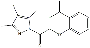 2-(2-isopropylphenoxy)-1-(3,4,5-trimethyl-1H-pyrazol-1-yl)-1-ethanone Struktur