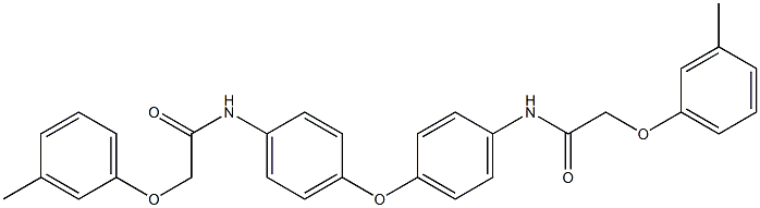 2-(3-methylphenoxy)-N-[4-(4-{[2-(3-methylphenoxy)acetyl]amino}phenoxy)phenyl]acetamide Struktur