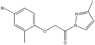 2-(4-bromo-2-methylphenoxy)-1-(3-methyl-1H-pyrazol-1-yl)-1-ethanone Struktur