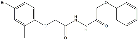 2-(4-bromo-2-methylphenoxy)-N'-(2-phenoxyacetyl)acetohydrazide Struktur