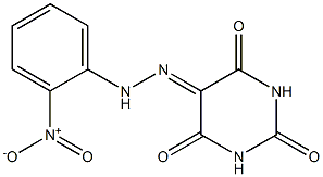 2,4,5,6(1H,3H)-pyrimidinetetrone 5-[N-(2-nitrophenyl)hydrazone] Struktur