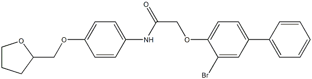 2-[(3-bromo[1,1'-biphenyl]-4-yl)oxy]-N-[4-(tetrahydro-2-furanylmethoxy)phenyl]acetamide Struktur