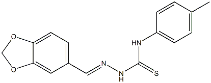 2-[(E)-1,3-benzodioxol-5-ylmethylidene]-N-(4-methylphenyl)-1-hydrazinecarbothioamide Struktur