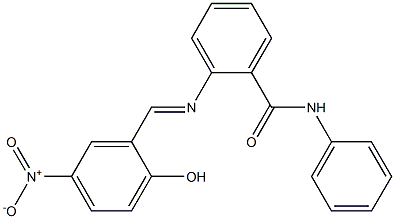 2-{[(E)-(2-hydroxy-5-nitrophenyl)methylidene]amino}-N-phenylbenzamide Struktur