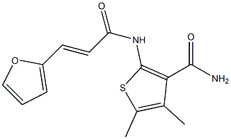 2-{[(E)-3-(2-furyl)-2-propenoyl]amino}-4,5-dimethyl-3-thiophenecarboxamide Struktur