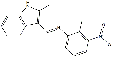 N-[(E)-(2-methyl-1H-indol-3-yl)methylidene]-N-(2-methyl-3-nitrophenyl)amine Struktur