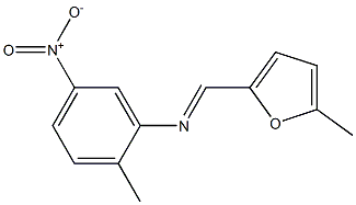 N-[(E)-(5-methyl-2-furyl)methylidene]-N-(2-methyl-5-nitrophenyl)amine Struktur