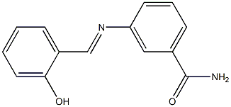 3-{[(E)-(2-hydroxyphenyl)methylidene]amino}benzamide Struktur