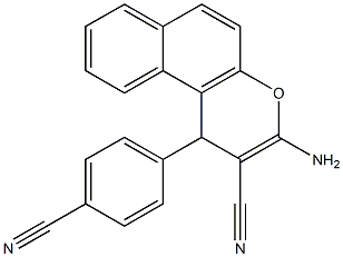 3-amino-1-(4-cyanophenyl)-1H-benzo[f]chromene-2-carbonitrile Struktur