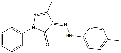 3-methyl-1-phenyl-1H-pyrazole-4,5-dione 4-[N-(4-methylphenyl)hydrazone] Struktur