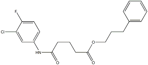 3-phenylpropyl 5-(3-chloro-4-fluoroanilino)-5-oxopentanoate Struktur