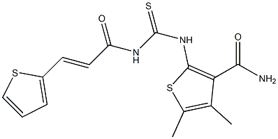 4,5-dimethyl-2-[({[(E)-3-(2-thienyl)-2-propenoyl]amino}carbothioyl)amino]-3-thiophenecarboxamide Struktur