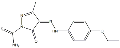 4-[(Z)-2-(4-ethoxyphenyl)hydrazono]-3-methyl-5-oxo-1H-pyrazole-1(5H)-carbothioamide Struktur