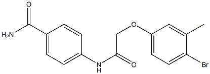 4-{[2-(4-bromo-3-methylphenoxy)acetyl]amino}benzamide Struktur