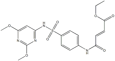 ethyl (E)-4-(4-{[(2,6-dimethoxy-4-pyrimidinyl)amino]sulfonyl}anilino)-4-oxo-2-butenoate Struktur