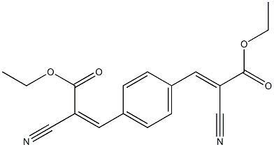 ethyl (Z)-2-cyano-3-{4-[(E)-2-cyano-3-ethoxy-3-oxo-1-propenyl]phenyl}-2-propenoate Struktur