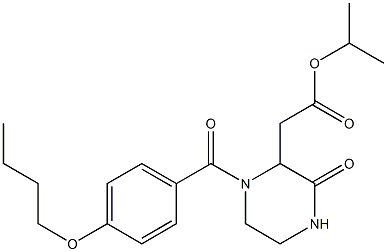 isopropyl 2-[1-(4-butoxybenzoyl)-3-oxo-2-piperazinyl]acetate Struktur