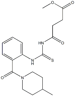 methyl 4-[({2-[(4-methyl-1-piperidinyl)carbonyl]anilino}carbothioyl)amino]-4-oxobutanoate Struktur