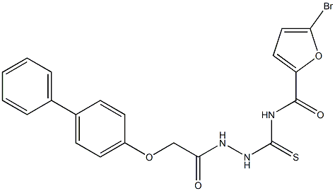 N-({2-[2-([1,1'-biphenyl]-4-yloxy)acetyl]hydrazino}carbothioyl)-5-bromo-2-furamide Struktur