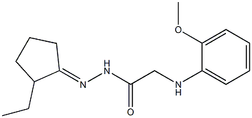 N'-(2-ethylcyclopentylidene)-2-(2-methoxyanilino)acetohydrazide Struktur