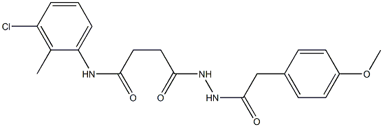 N-(3-chloro-2-methylphenyl)-4-{2-[2-(4-methoxyphenyl)acetyl]hydrazino}-4-oxobutanamide Struktur