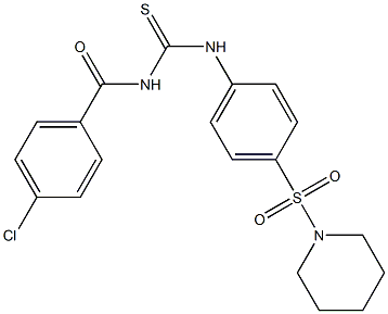 N-(4-chlorobenzoyl)-N'-[4-(1-piperidinylsulfonyl)phenyl]thiourea Struktur