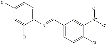 2,4-dichloro-N-[(E)-(4-chloro-3-nitrophenyl)methylidene]aniline Struktur