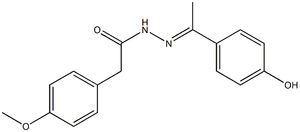 N'-[(E)-1-(4-hydroxyphenyl)ethylidene]-2-(4-methoxyphenyl)acetohydrazide Struktur