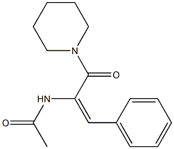 N-[(E)-2-phenyl-1-(1-piperidinylcarbonyl)ethenyl]acetamide Struktur