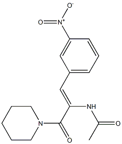 N-[(Z)-2-(3-nitrophenyl)-1-(1-piperidinylcarbonyl)ethenyl]acetamide Struktur