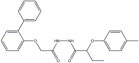 N'-[2-([1,1'-biphenyl]-2-yloxy)acetyl]-2-(4-methylphenoxy)butanohydrazide Struktur