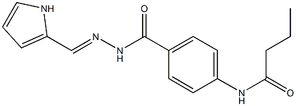 N-[4-({2-[(E)-1H-pyrrol-2-ylmethylidene]hydrazino}carbonyl)phenyl]butanamide Struktur