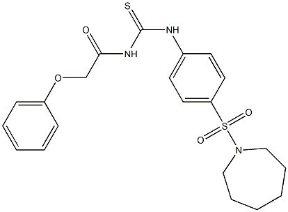 N-[4-(1-azepanylsulfonyl)phenyl]-N'-(2-phenoxyacetyl)thiourea Struktur