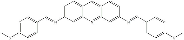 N-{(E)-[4-(methylsulfanyl)phenyl]methylidene}-N-[6-({(E)-[4-(methylsulfanyl)phenyl]methylidene}amino)-3-acridinyl]amine Struktur