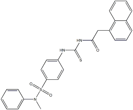 N-methyl-4-[({[2-(1-naphthyl)acetyl]amino}carbothioyl)amino]-N-phenylbenzenesulfonamide Struktur