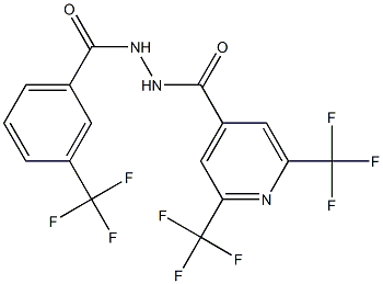 2,6-bis(trifluoromethyl)-N'-[3-(trifluoromethyl)benzoyl]isonicotinohydrazide Struktur